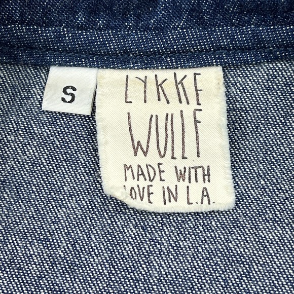 LYKKE WULLF Janae Romper Womens Small Navy Stripe 3" Denim Zip 70s Pockets Retro - Picture 2 of 12